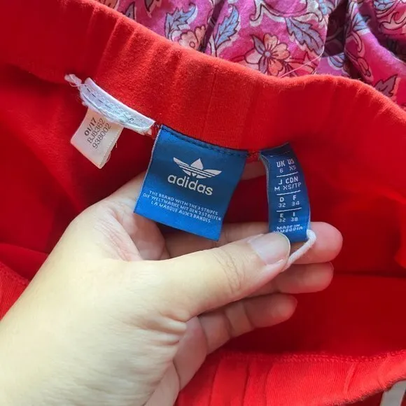 ADIDAS Red White Three Stripes‎ Leggings Pants Womens Size XS Athletic - Image 5