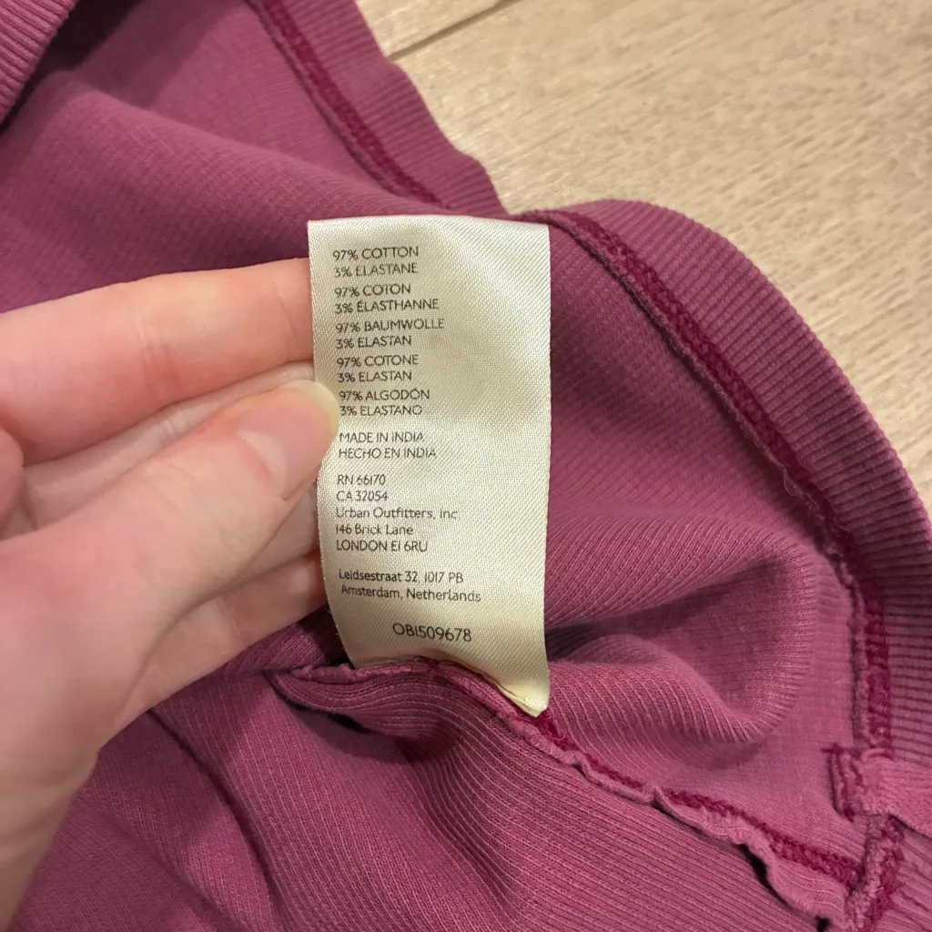 We the Free People Daisy Chain Cuff Mauve Pink Long Sleeve Top Size XL - Image 5