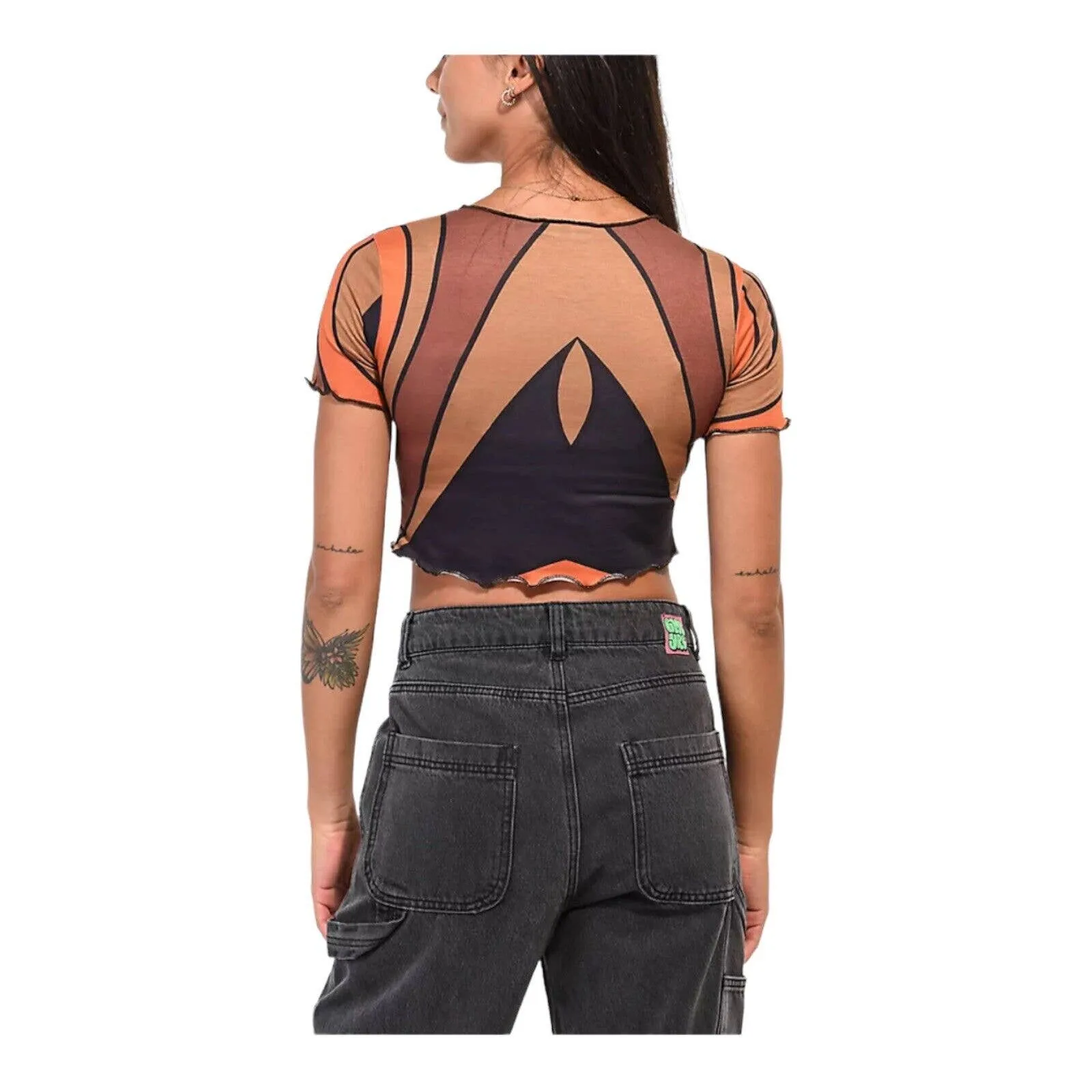 Daisy Street  Patterned Crop Top‎ Size 2 New - Image 4