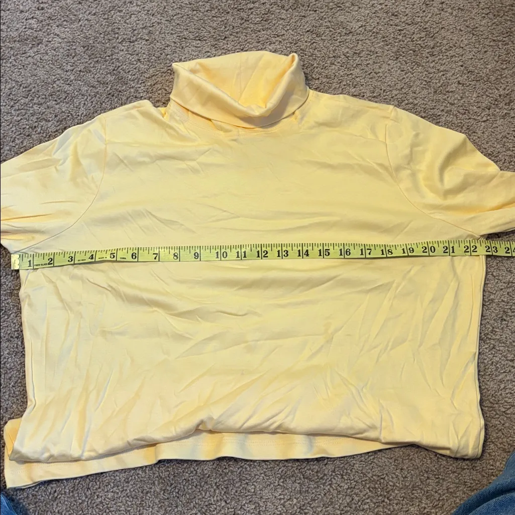 L.L. Bean Cream Pima Long Sleeve Top Size Extra Large Yellow - Image 7