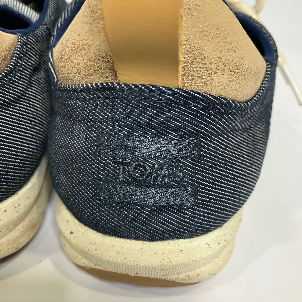 Toms Cabrillo sneakers blue color block women’s size 10 casual preppy minimalist - Image 8