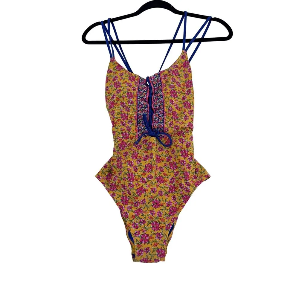 Skinny Dippers Women's Jelly Beans Suga Babe Lace Up Front One Piece Size M 8706 Yellow Size M - Image 9