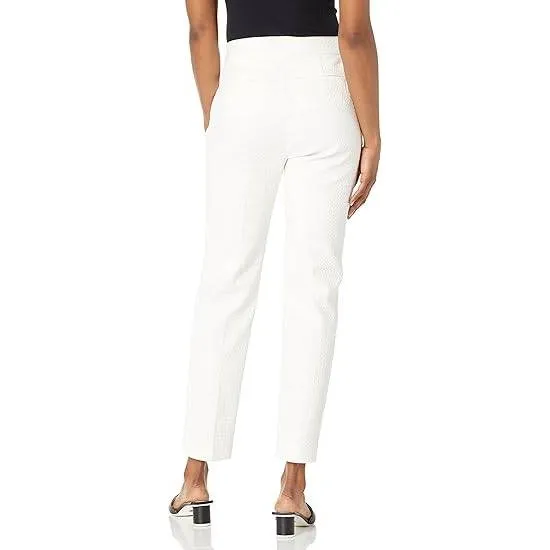 Trina Turk Women's White Textured Cotton Blend Slim Ankle Pants Size‎ 0 - Image 2