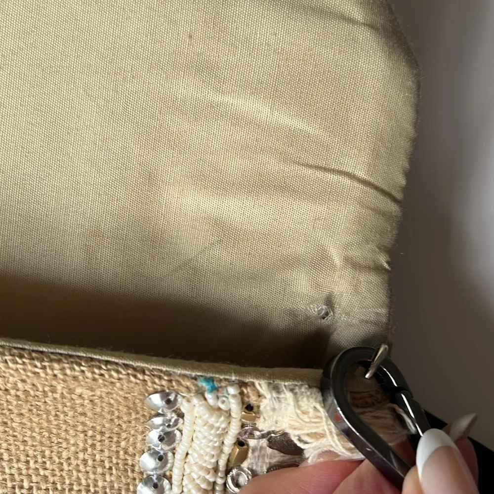 Antik Kraft embroidered bohemian Jute crossbody bag/ clutch - Image 15