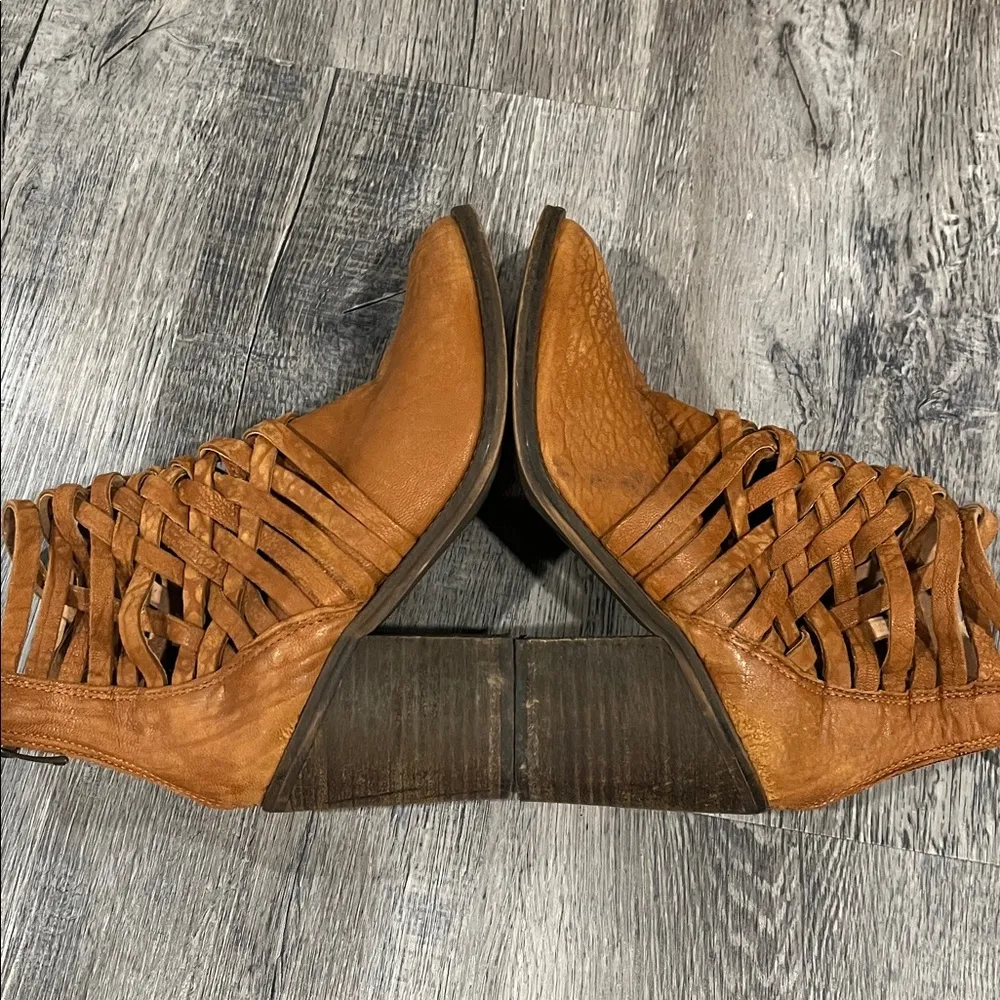 ✨ Free People Carrera Heel Boot ✧ Woven Leather Block Heel Ankle Boots ✧ 37 - Image 13