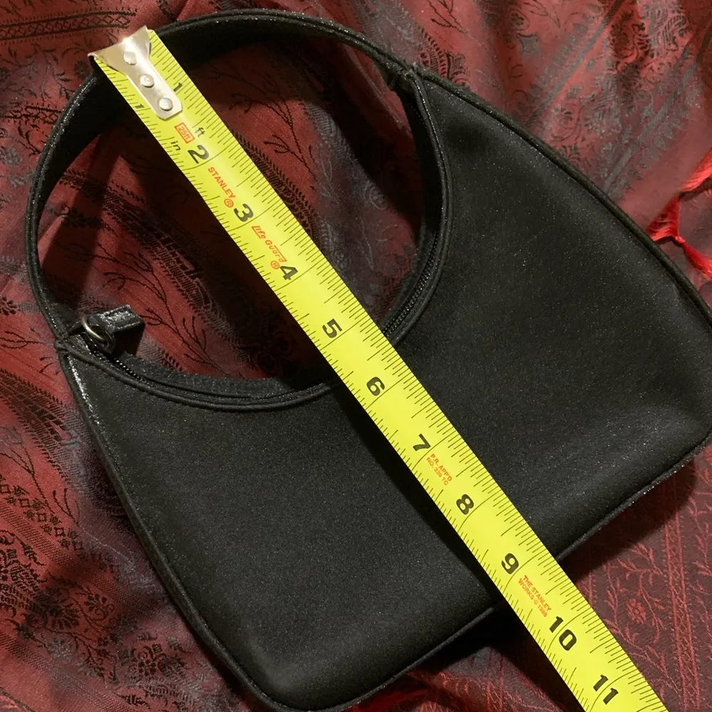 EUC mini black evening purse with silvery sheen - Image 7