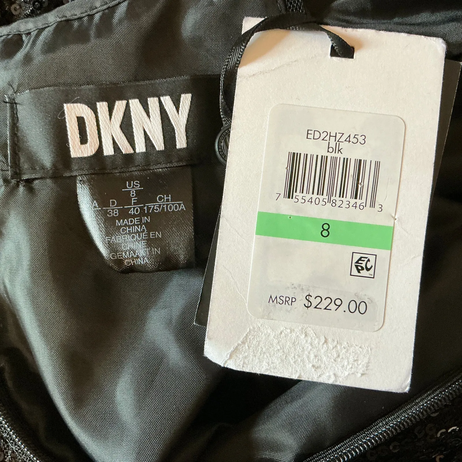 DKNY Sequin Sleeveless Halter Maxi Dress Size 8 Sparkly Black Long Formal Dress - Image 10