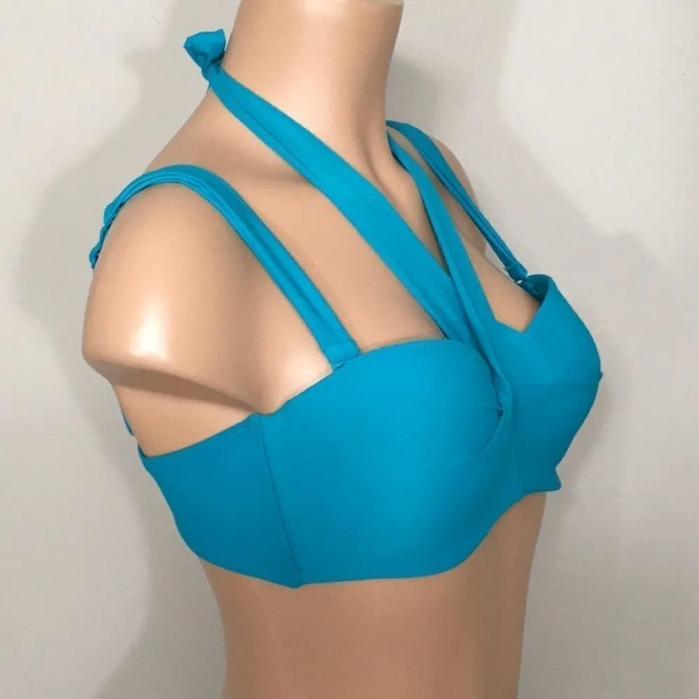 COCO REEF 5-way Bra Sized teal bikini top. 36/38C - Image 8