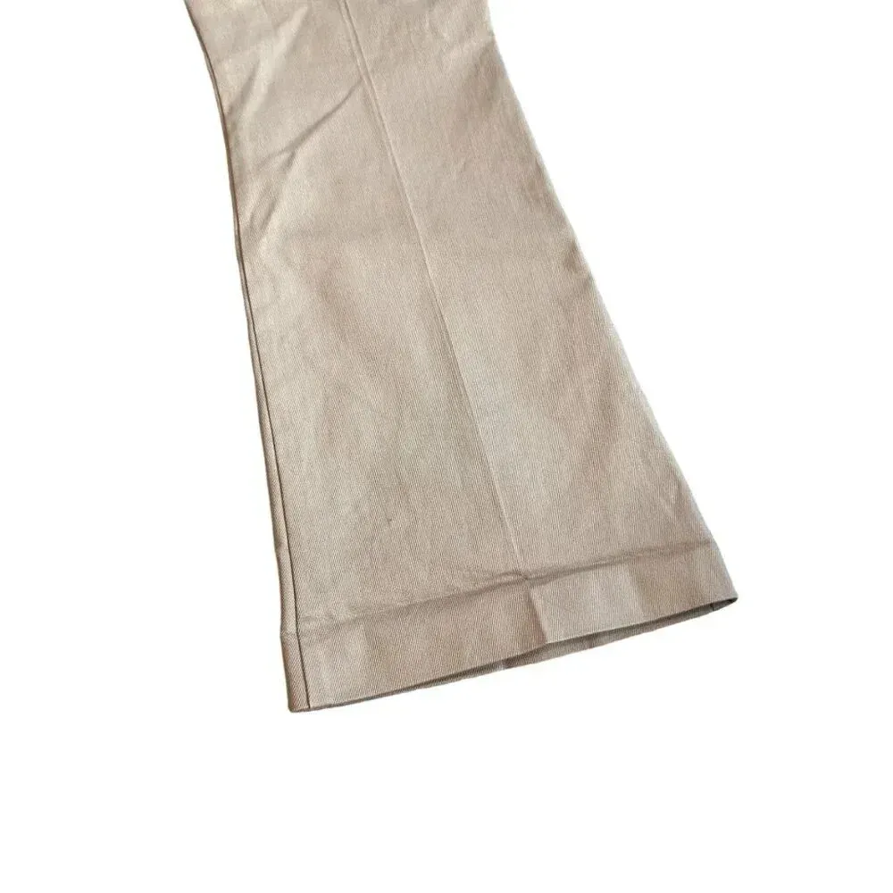 Reiss Aspen Patch Pocket Khaki Flare Pants Stretch Twill Cotton Size 14 Women's - Image 9