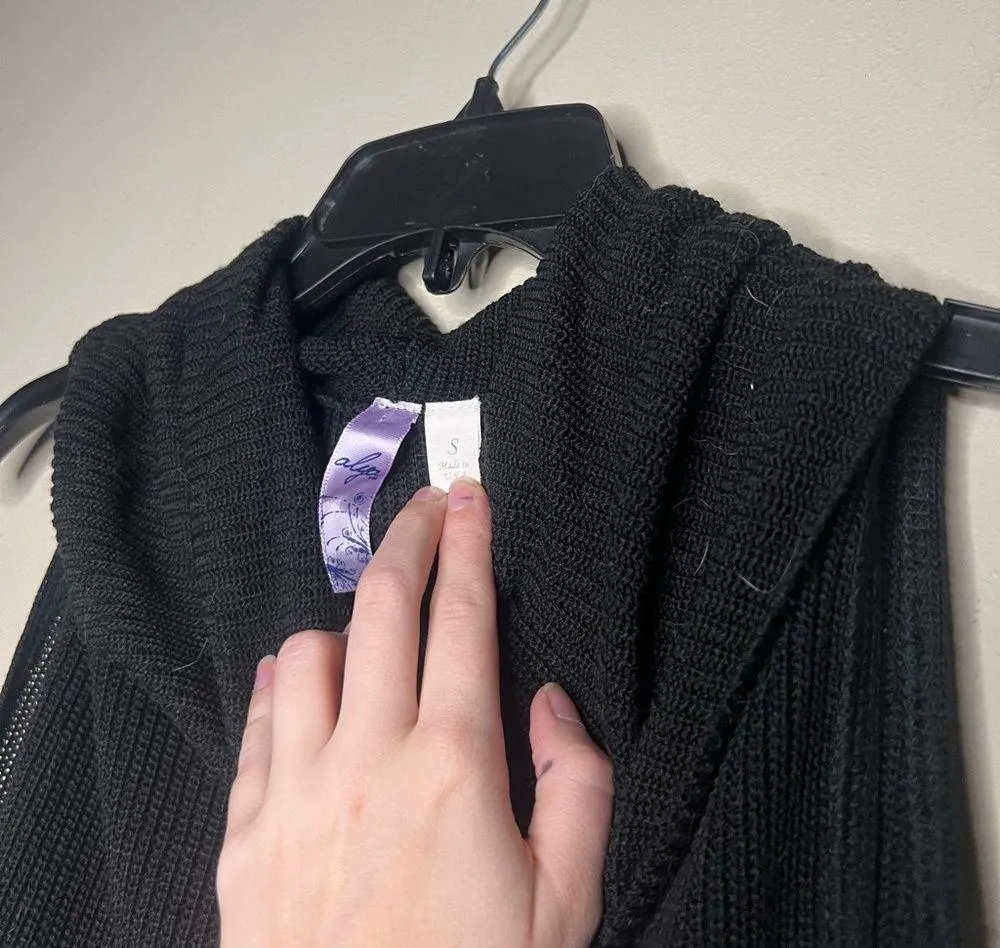 Black cowl neck sleeveless sweater tank - Image 3