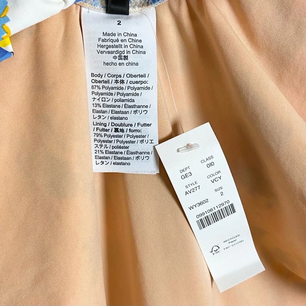 J. Crew Ruffle Scoop-Back Blossom Stripe White/Yellow Floral One-Piece Swimsuit - Image 7