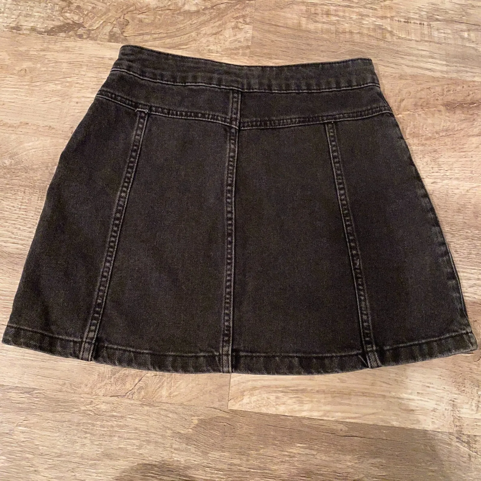 TOPSHOP Moto Black Button front mini‎ skirt 4 - Image 3