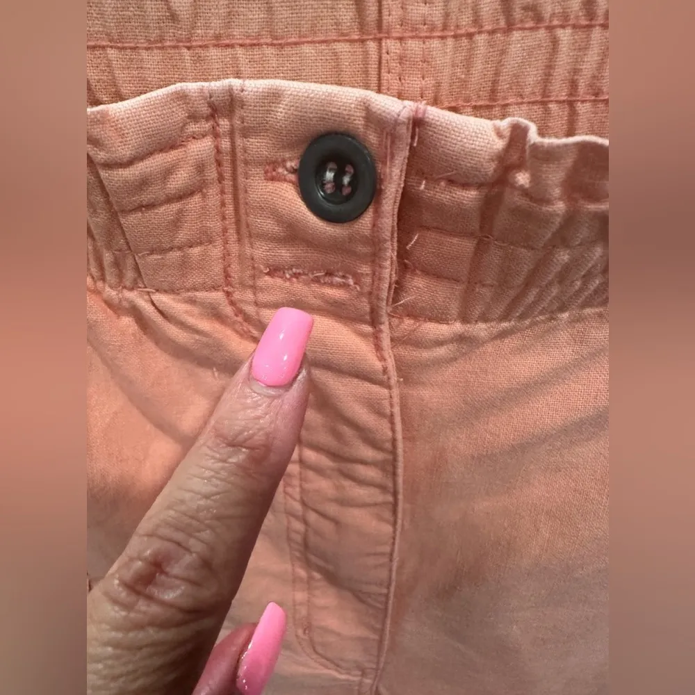 DEDDLERS Salmon Cotton Pants Elastic Waist Size Large - Image 2