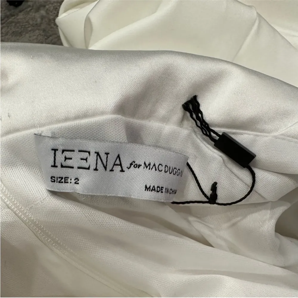 Mac Duggal 26603 Asymmetrical Sleeveless Faux Tuxedo Jumpsuit White 2 - Image 6