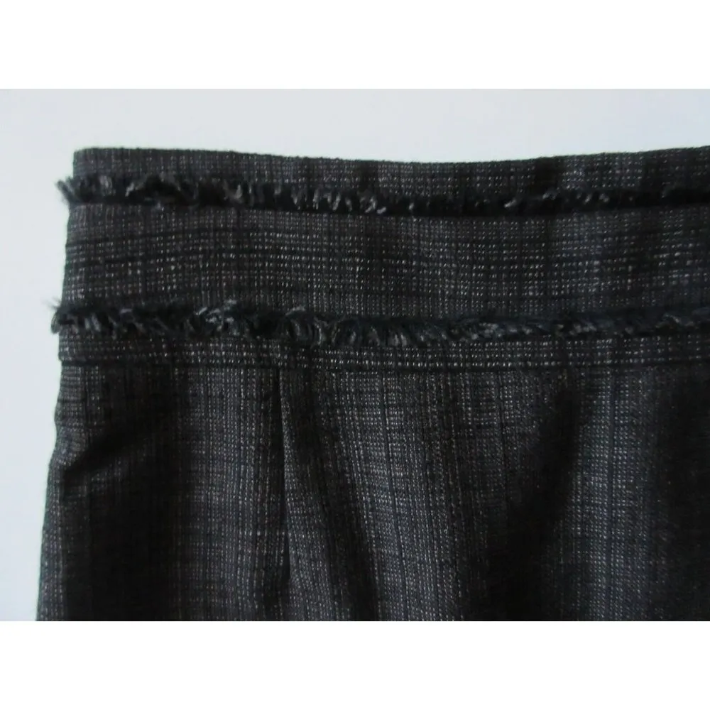 Classiques Entier Black & Brown Tweed Wool Blend Fringed Pencil Skirt 6 - Image 3