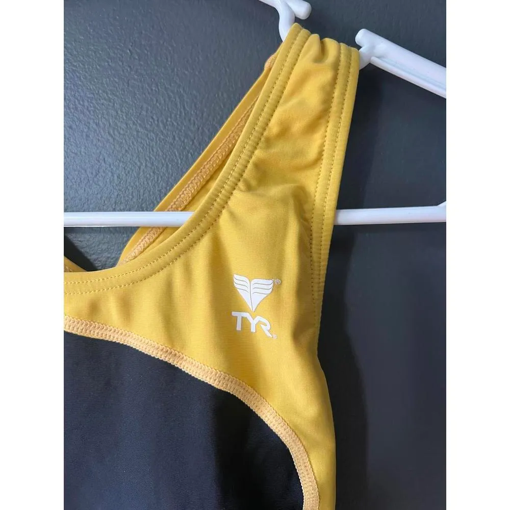 TYR Women's Black and Yellow One - Image 2
