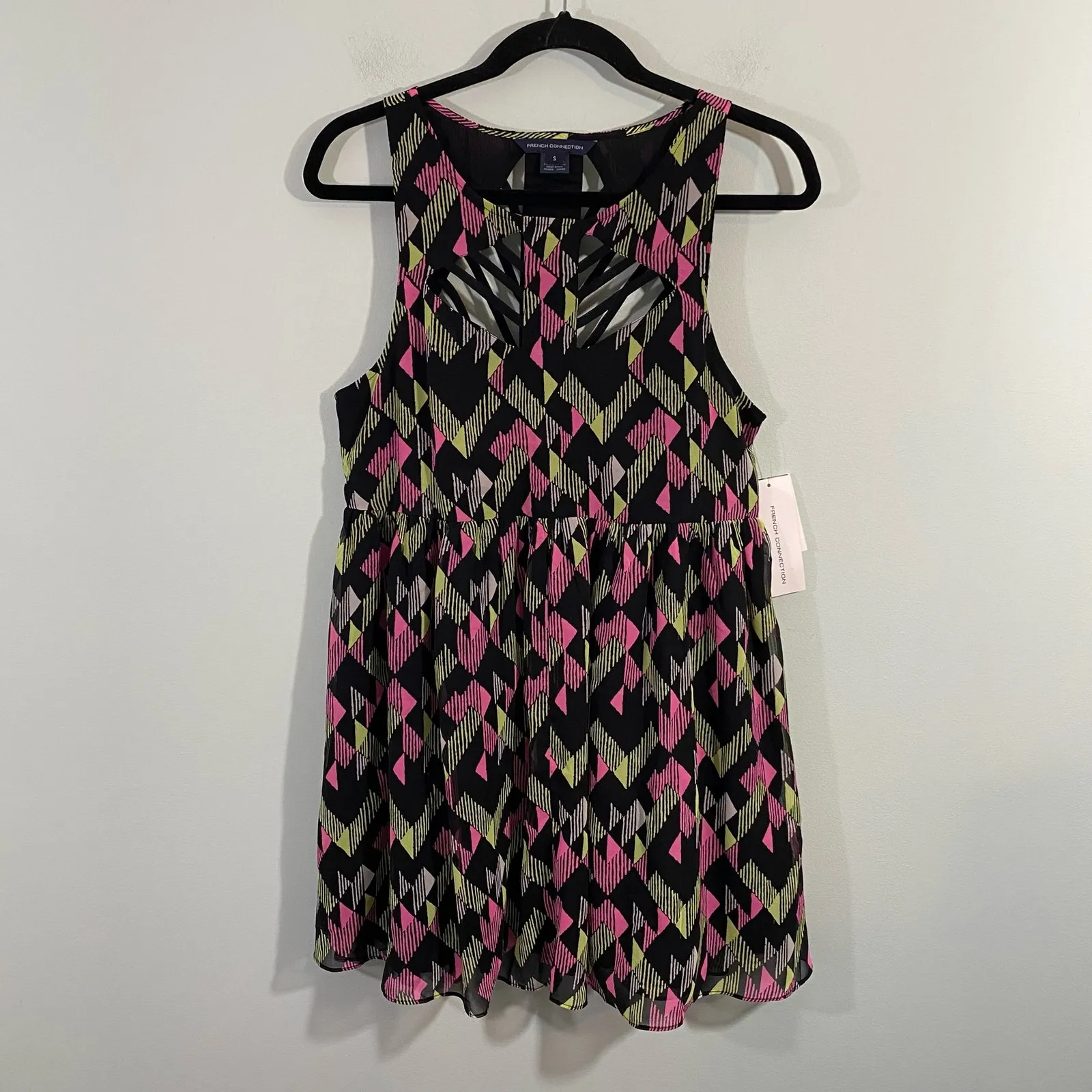 French Connection Women's Woven Party Cutout Skater Dress Size S NWT - Image 3