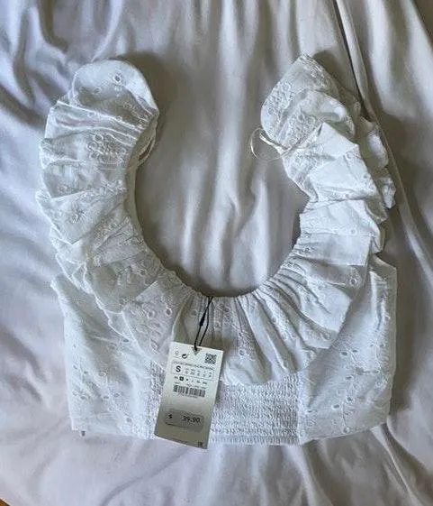 Embroidered Eyelet Crop Top - Image 2