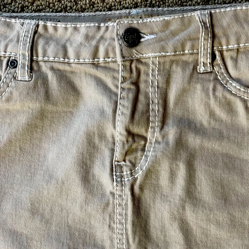 Women’s Khaki Denim Jean Mini Skirt - Image 2