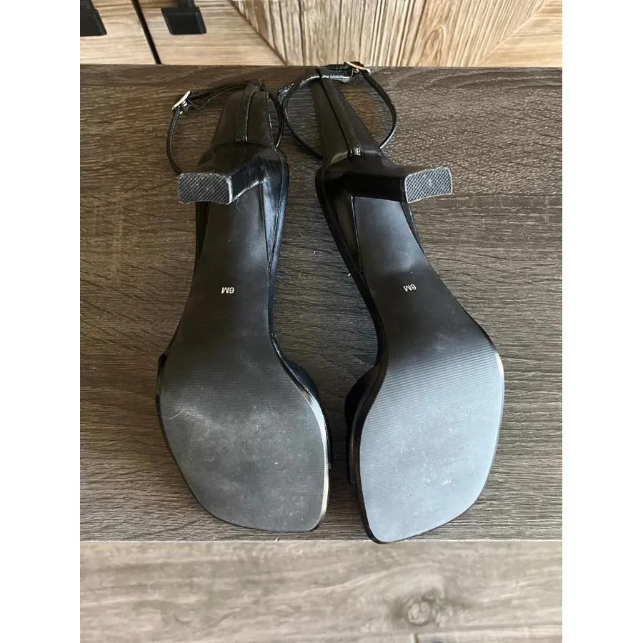 Amanda Smith Open Toe Black High Heel Sandal Ankle Strap Size 6M Party - Image 4
