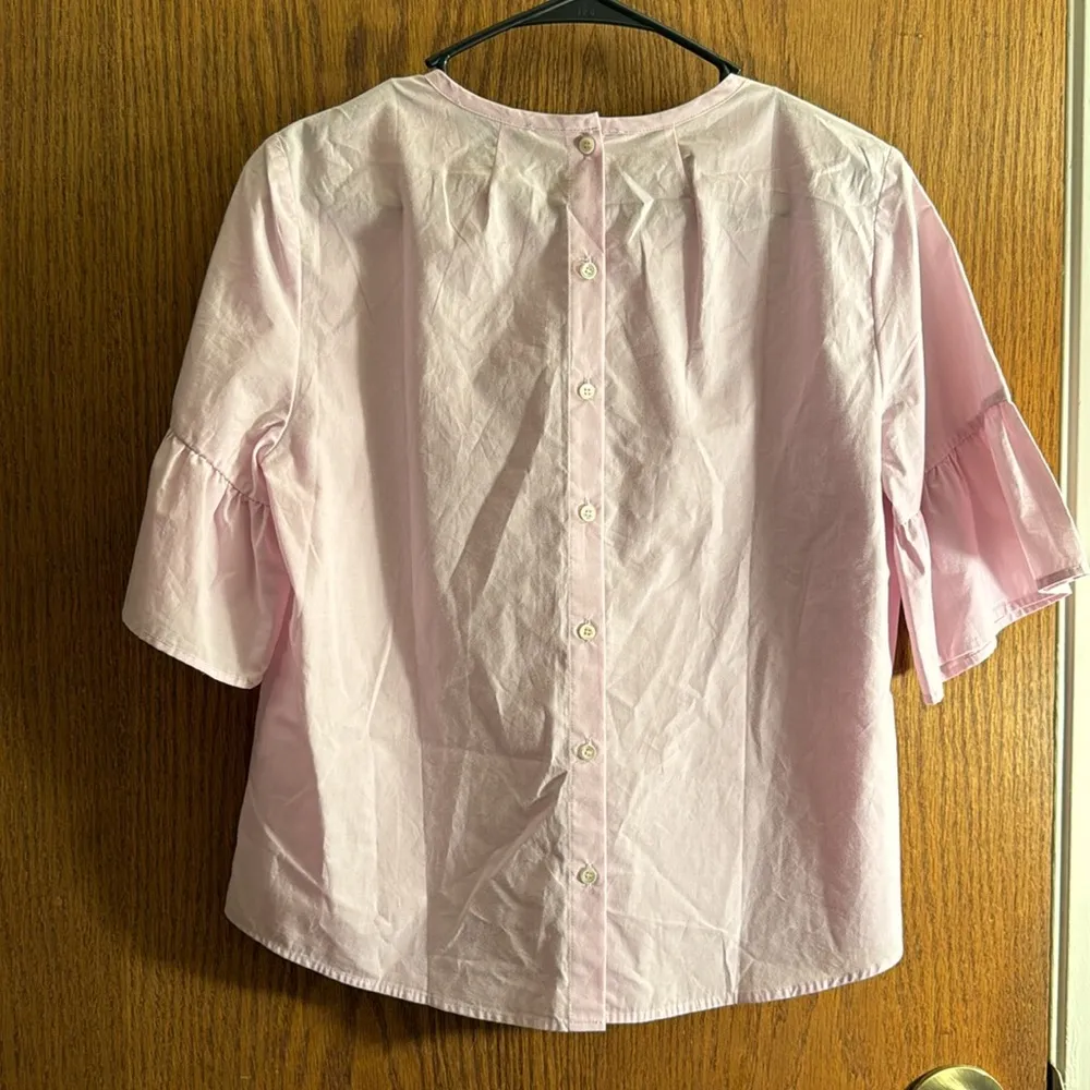 J Crew Pink Lavender Bell Sleeves Short Sleeve Blouse Size 6P NWT #0764 - Image 5
