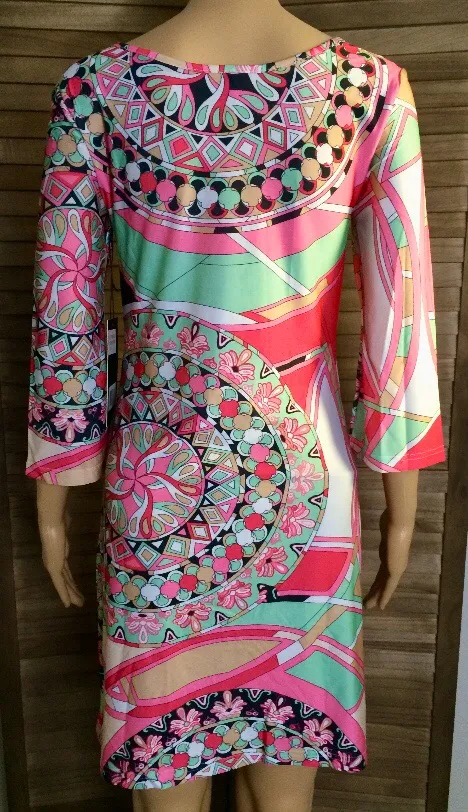 Pink Geometric Dress - Image 3