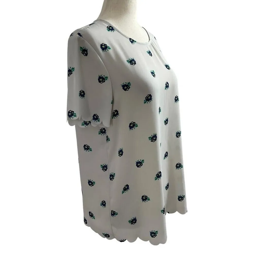 Banana Republic Women Size Small Floral Gray Shirt Blouse 27-132 - Image 2