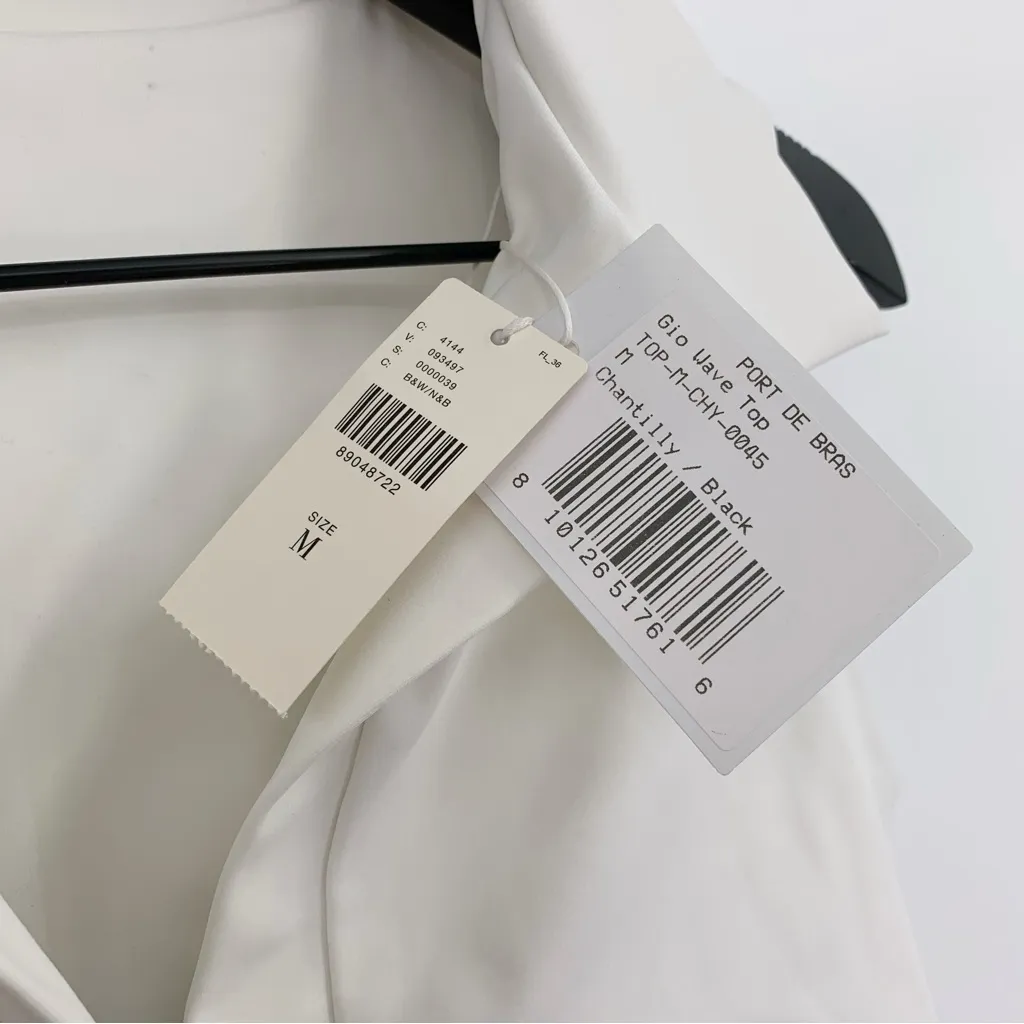 NWT PORT DE BRAS Gio Wave Top Chantilly/Black M Black Size M - Image 5