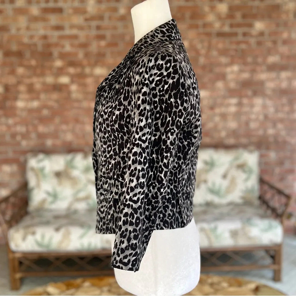 Aina Be Blazer Cropped Animal Print S Black Grey Cutaway - Image 6