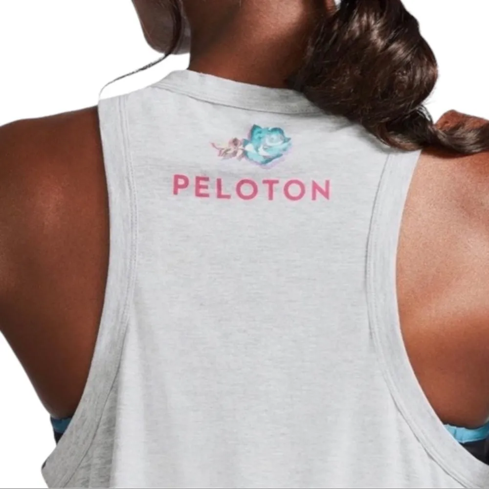 NEW Peloton Together We Go Far Go-To Gray Soft Racer Tank Top Size Small - Image 2