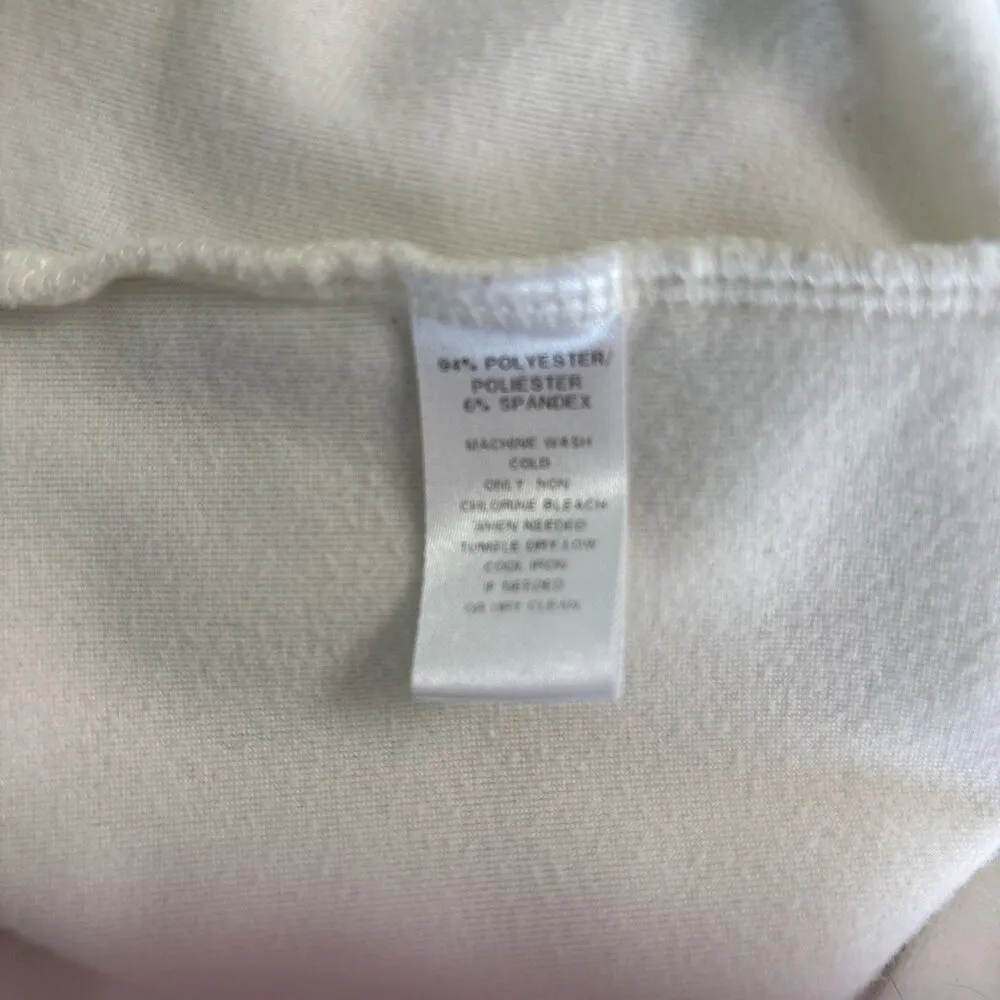 Loft Ivory Stretchy Velour  Top Shirt Short Sleeve flutter XS - Image 5