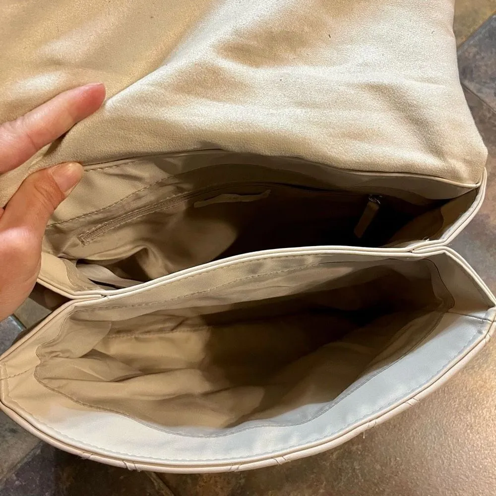 H&M Quilted Shoulder Flap Bag White Silver - Image 12