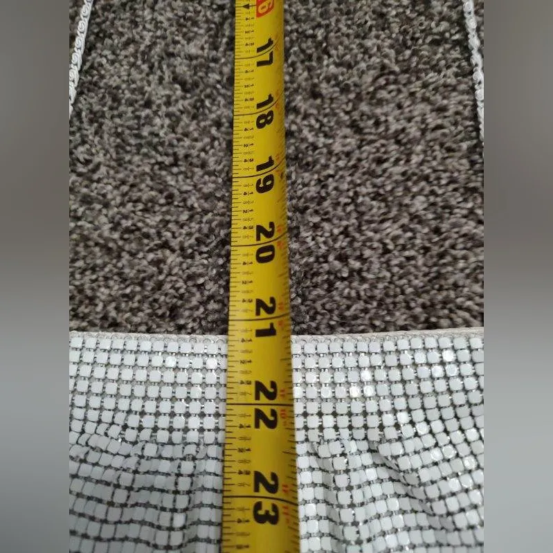 New Vintage White Metal Mesh Shoulder Crossbody Bag Purse - Image 6