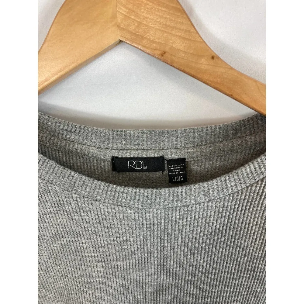 rdi grey waffle knit top Large - Image 2