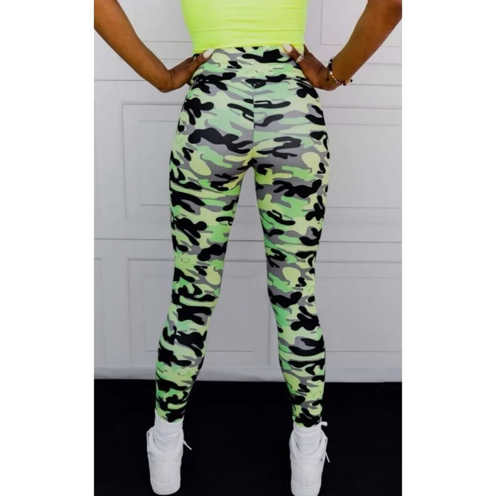 Celestial Bodiez OG Ultra High Rise Leggings in 'Hidden in Neon' Size Small Yellow - Image 7