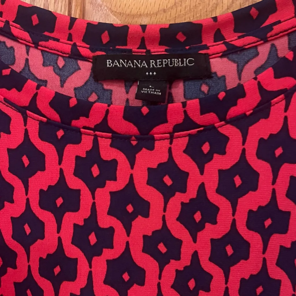 Banana Republic Factory Red Cap Sleeve Stretch Gathered‎ Waist Dress Size Large - Image 6