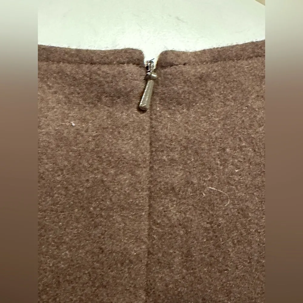 Eddie Bauer Brown Midi Sleeveless V Neck Dress 65 % Wool Orange Lining Sz XL - Image 5