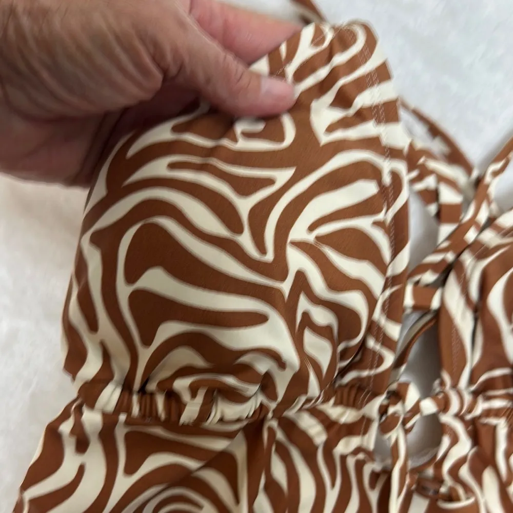 Isabel Maternity by Ingrid & Isabel Brown and White One Piece Swimsuit Size XL - Image 5