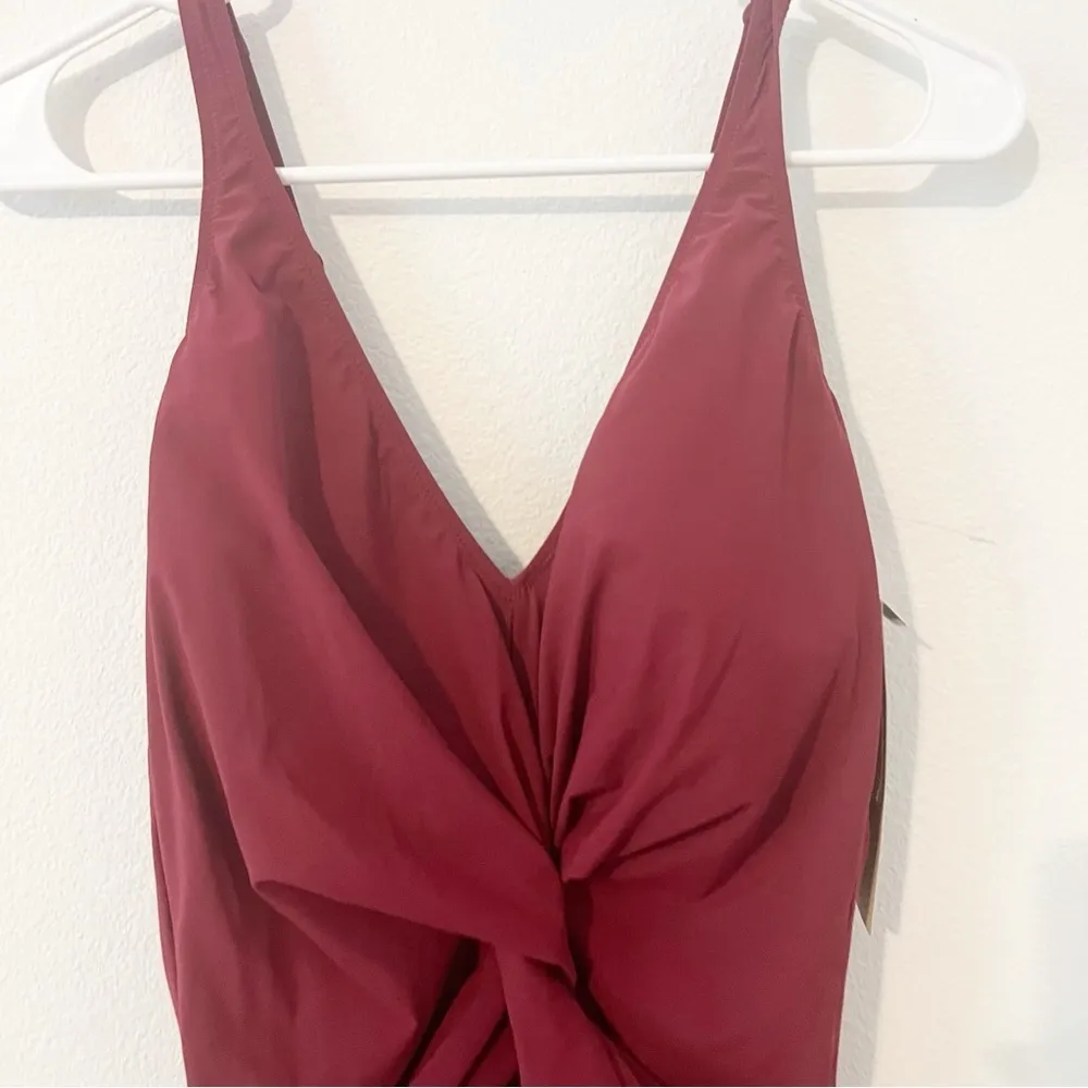 NWT NEW Gottex Contour One Piece Swimsuit Merlot Size 14 - Image 3