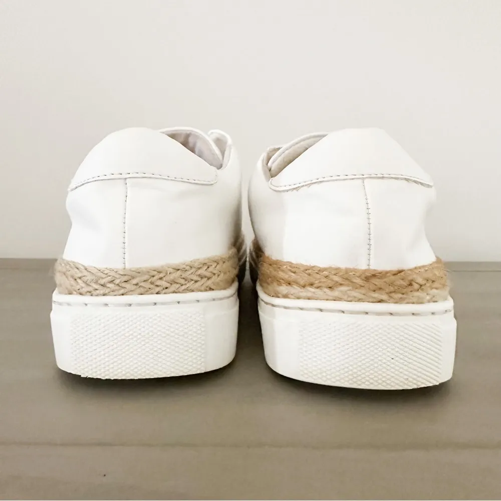 Steve Madden White Dasher Leather Slip On Espadrille Casual Sneakers sz 7 - Image 8