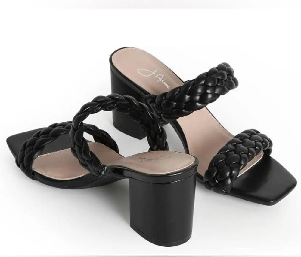 Black chunky wedge slide sandal Size 8.5 - Image 3