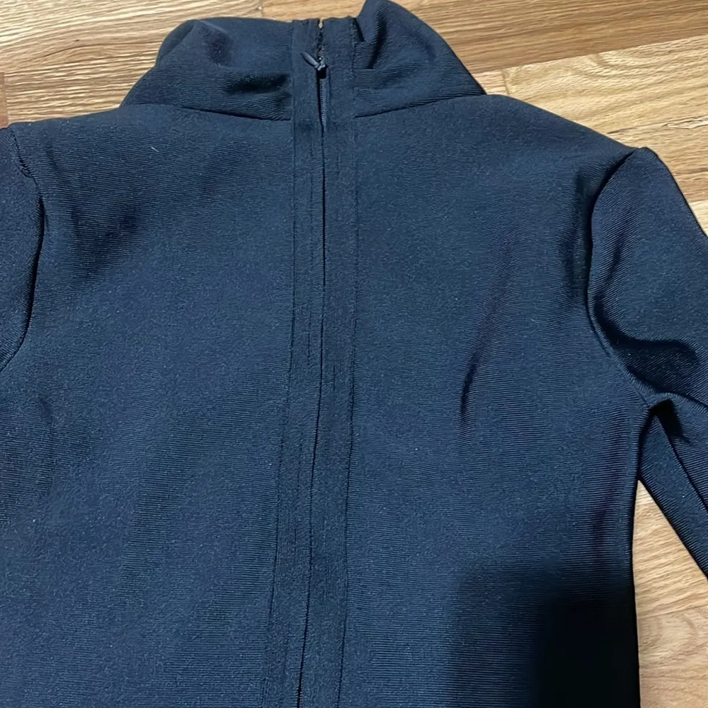 Black Sheath Long Sleeve Mock Neck Dress - Image 3