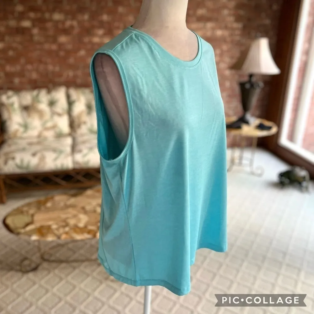 Avia Tank Top Mesh Sports Tank Top XL (14/16) Blue Activewear Athleisure - Image 10