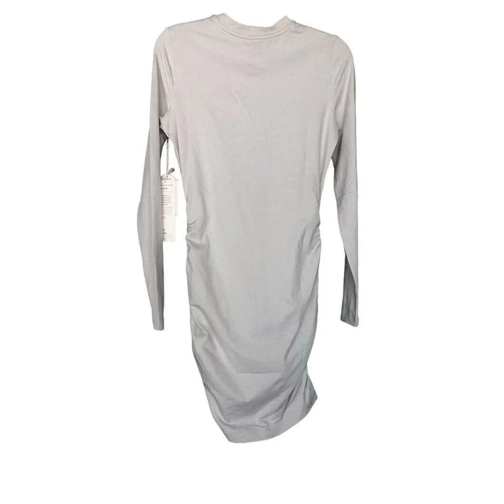 Vuori Long Sleeve Halo Essential Stretch Knit Dress Salt Heather Small New $128 - Image 2