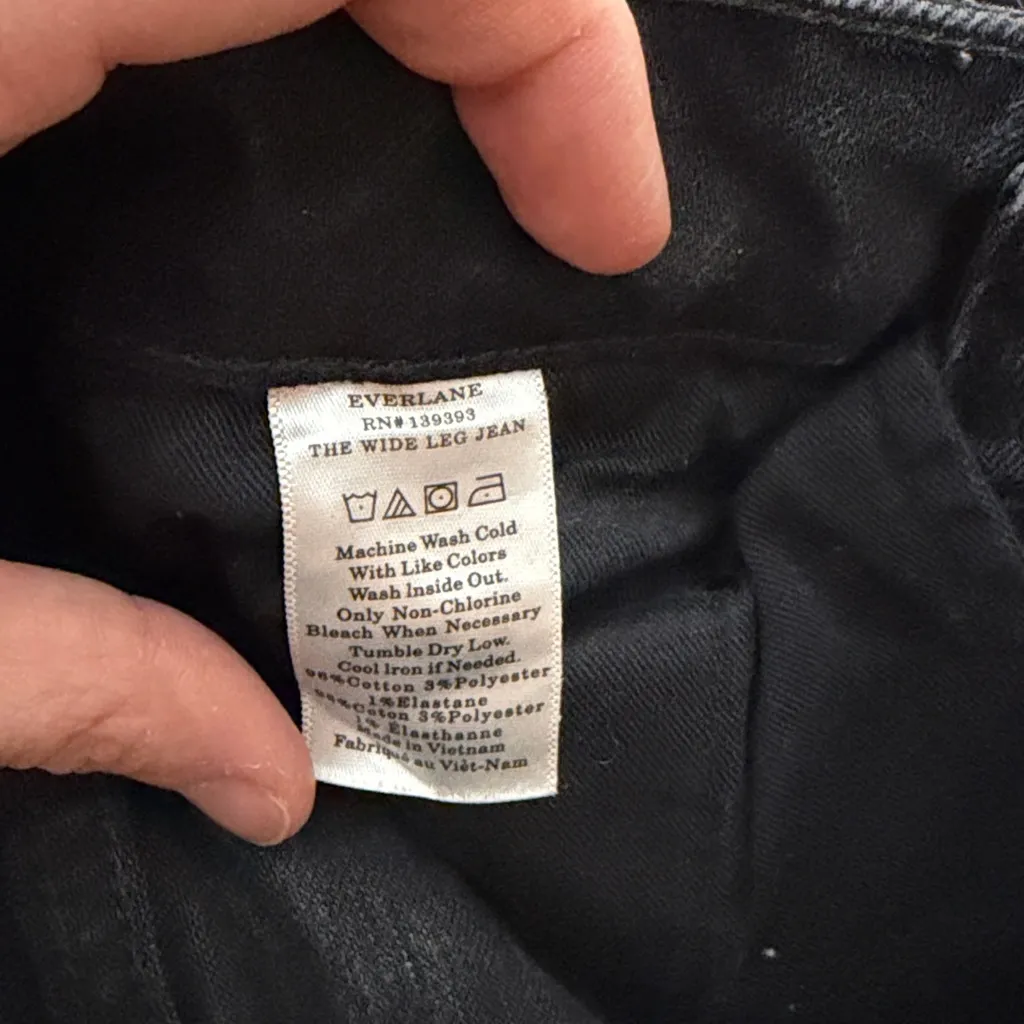 Everlane Black Button Fly The Wide Leg Jeans 25 - Image 6