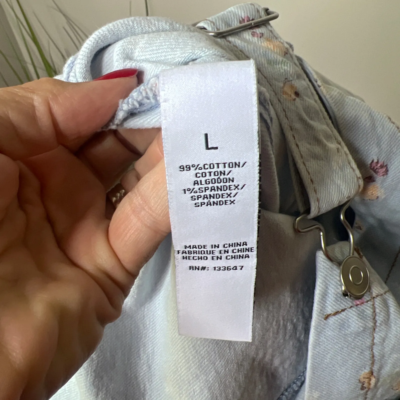 Celebrity Pink Women's Pinafore Button Down Overalls Mini Dress‎ Large Floral - Image 10