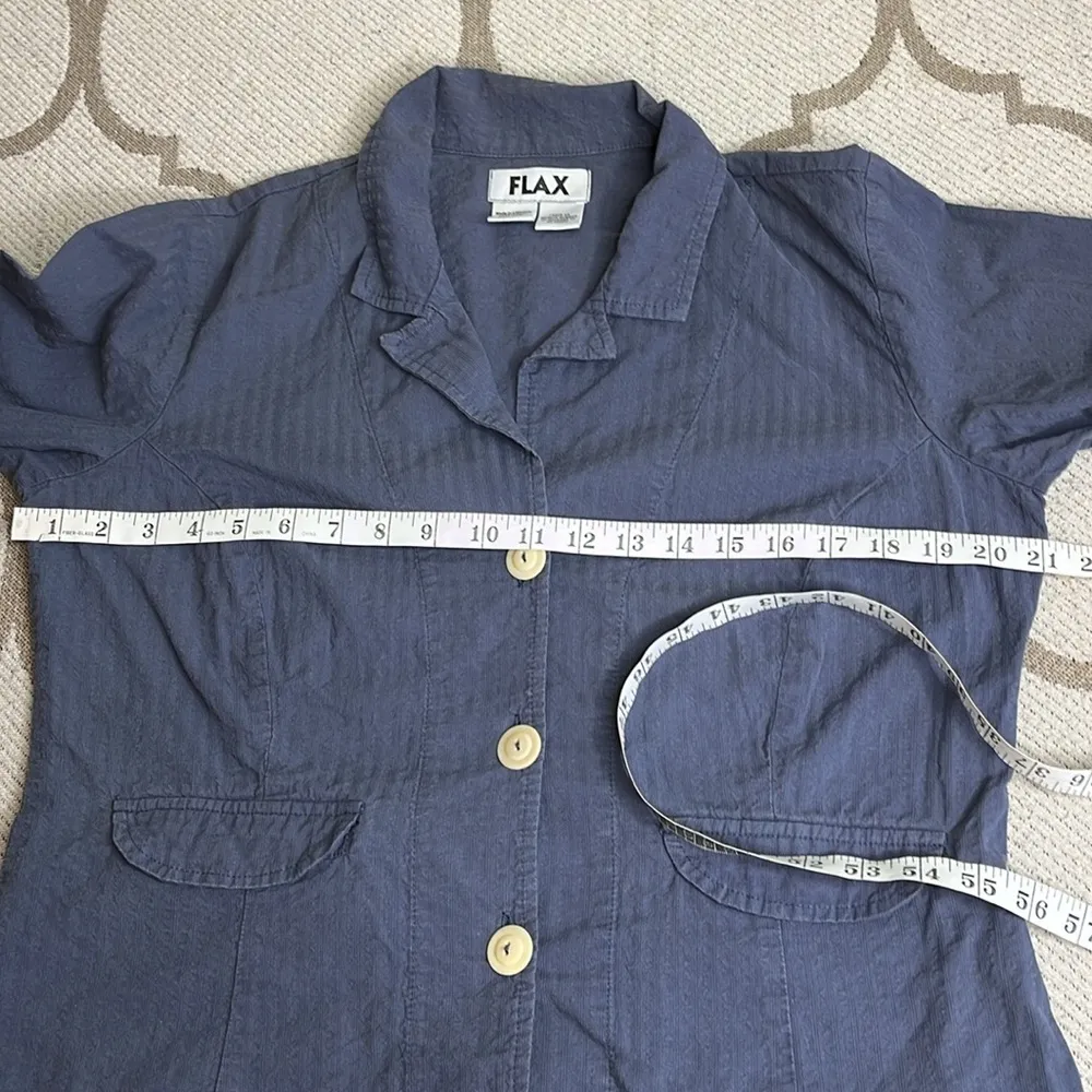 Flax  Lagenlook Unlined Button Front lightweight jacket blazer front pockets - Image 8