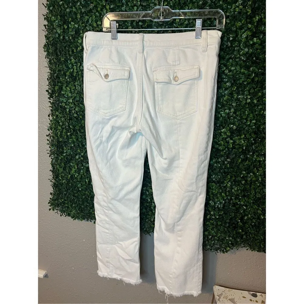 Free People Ankle Fray White Jeans Size 29 - Image 4
