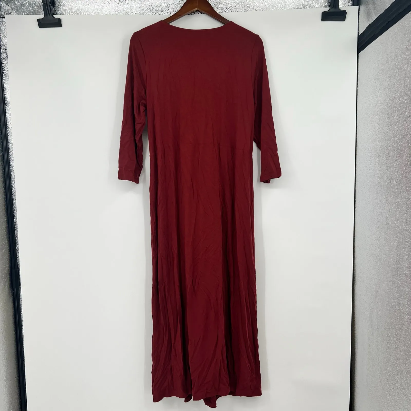 NEW Garnet Hill Ballet Wrap Knit Midi Dress classic fit ballet wrap size large - Image 4