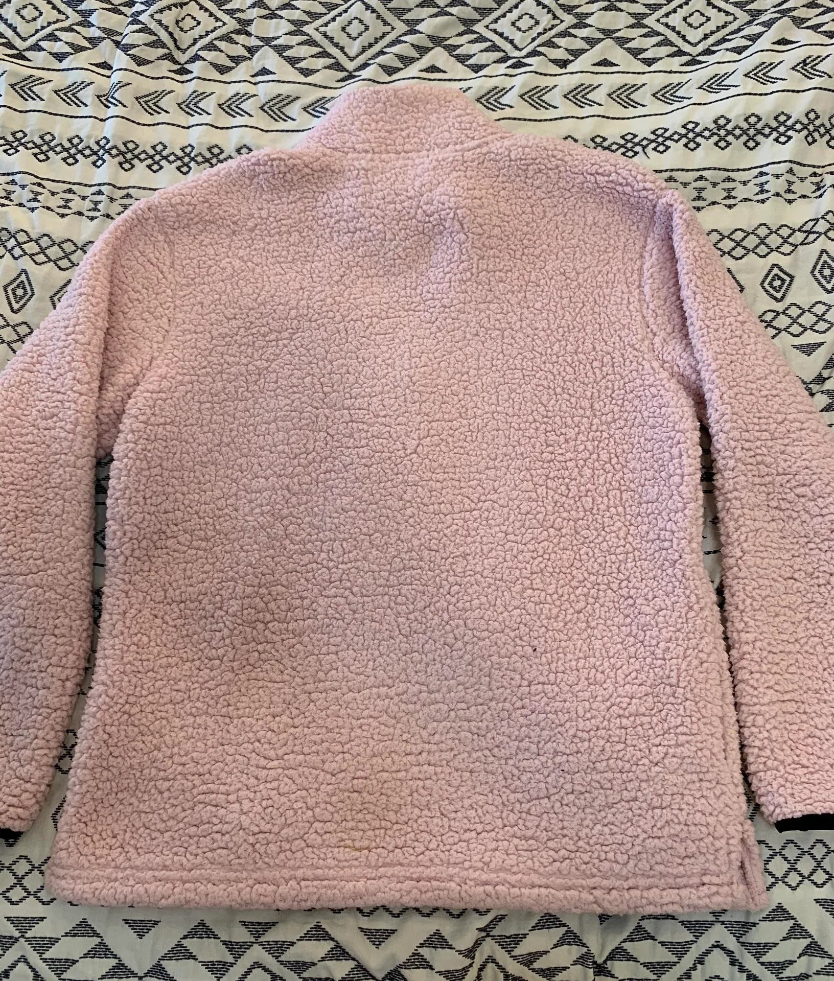 Pink Sherpa Quarter Zip Hoodie - Image 2